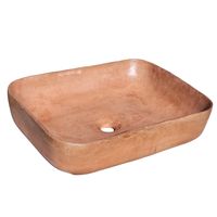 Terracotta concave rectangle concrete basin 520x400x130mm